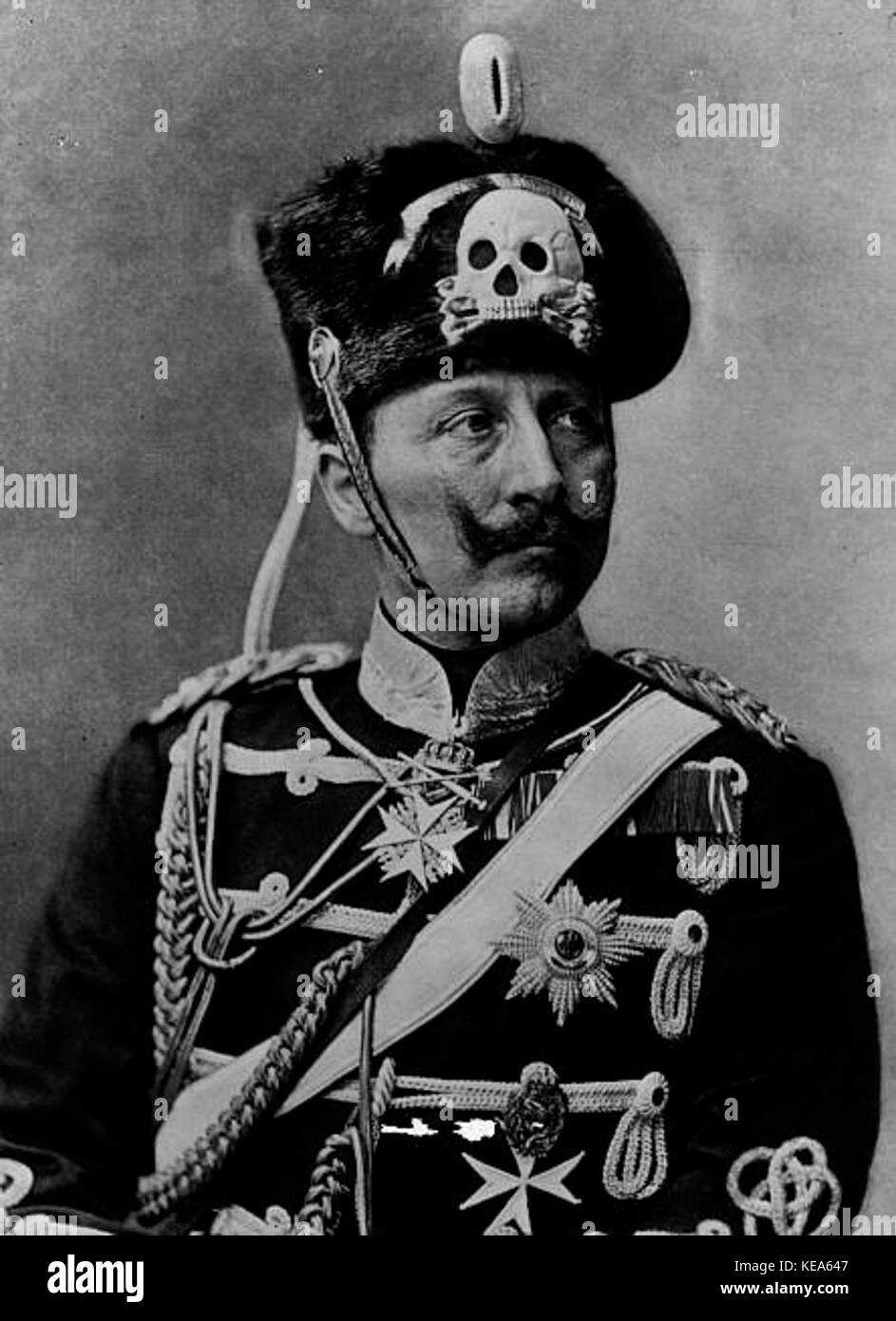 Kaiser Wilhelm II uniform Death's head Hussars circa 1917 Stock Photo
