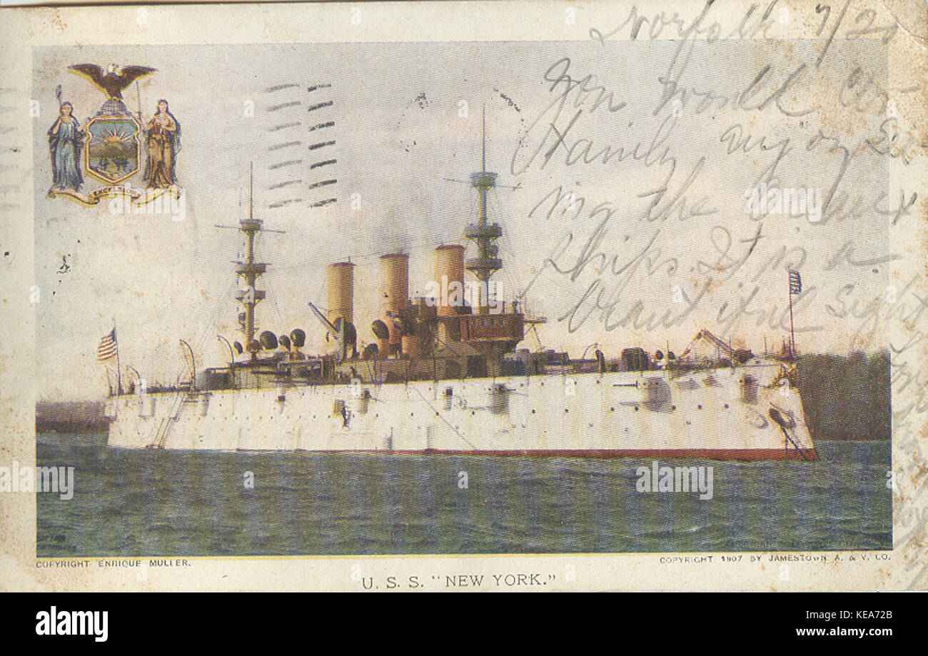 USS New York 1907 Stock Photo