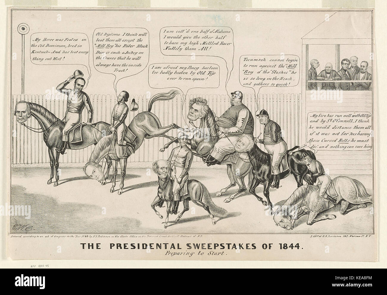 The presidential sweepstakes of 1844, preparing to start Stock Photo