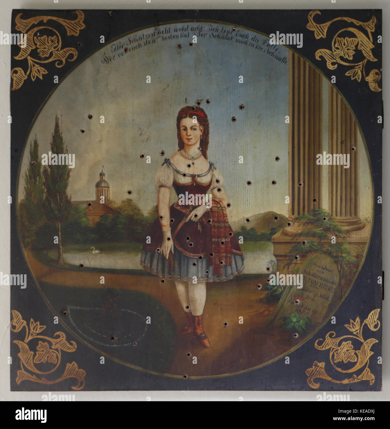 Painted target, Litovel Museum 02 Stock Photo Alamy