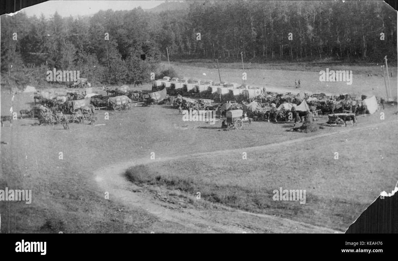 A Field Ambulance bivouacking after a long march somewhere in France 391771952442 Stock Photo