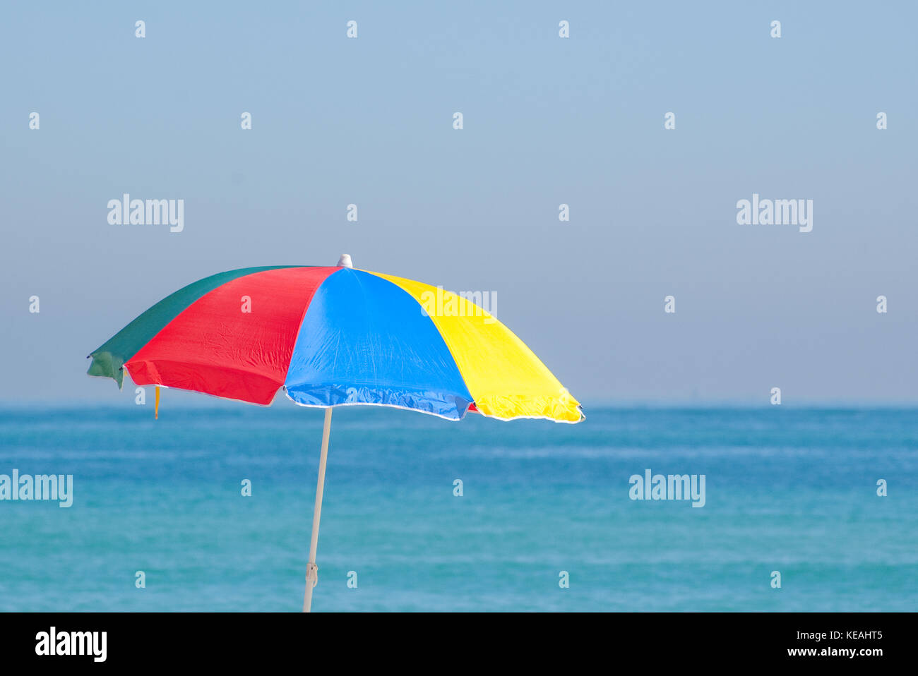 Sun umbrella on South Beach, Miami Stock Photo Alamy