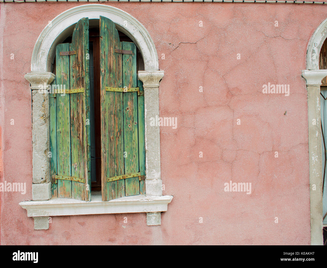 Italian window with wooden shutters Stock Photo Alamy