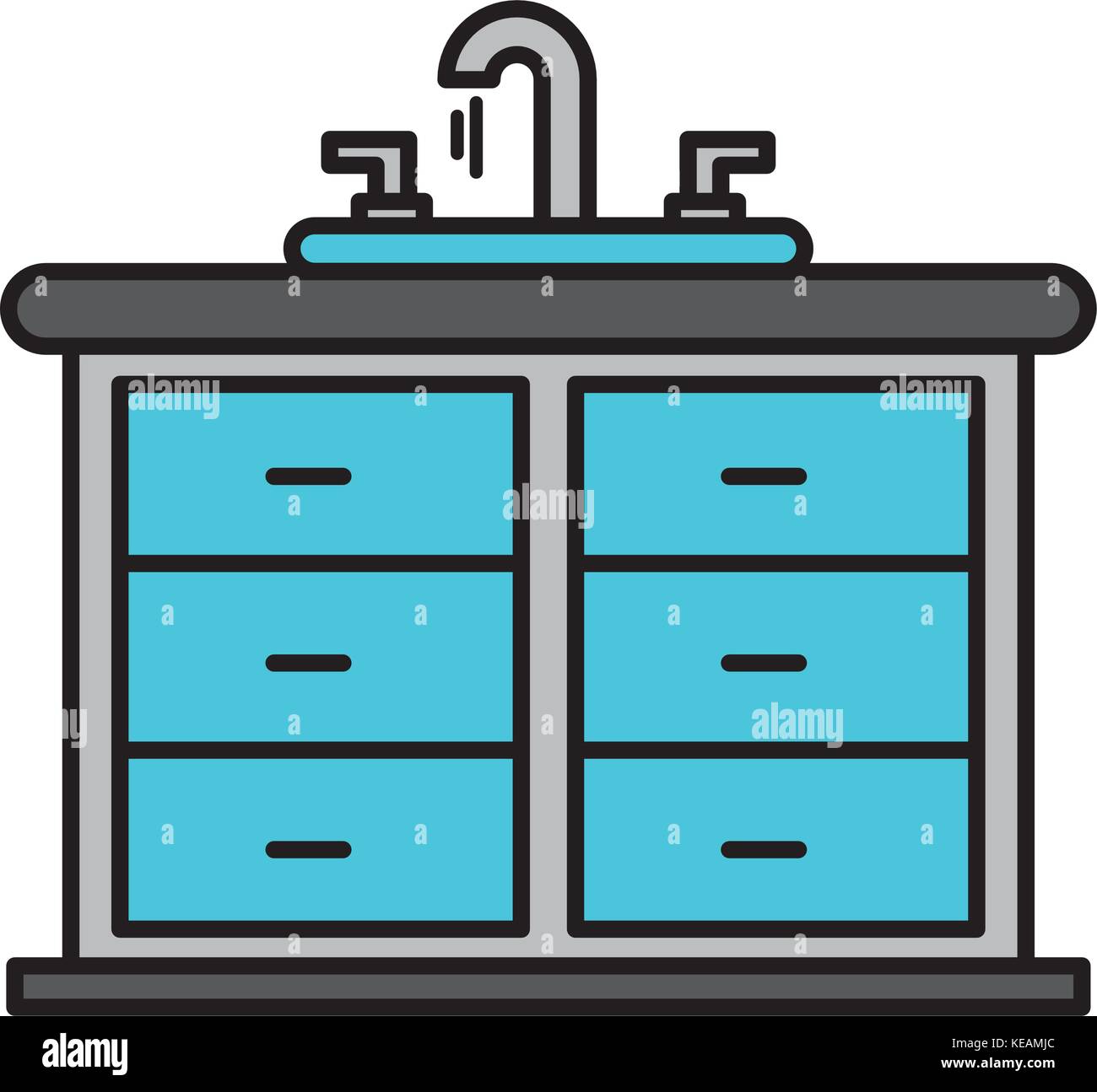 bathroom interior with sink vanity cabinet furniture Stock Vector Image ...