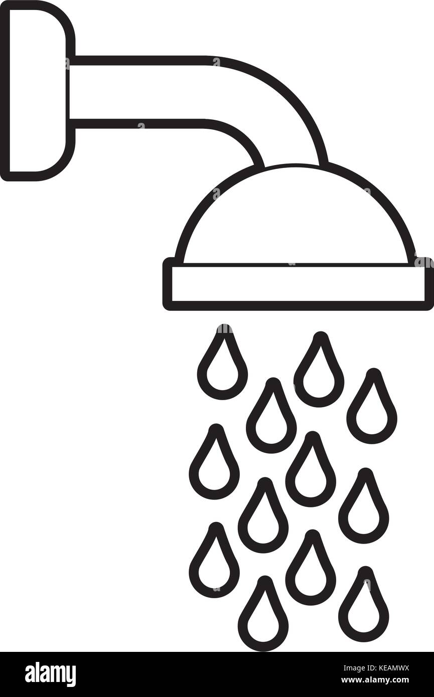 shower head in bathroom with water drops flowing Stock Vector Image ...
