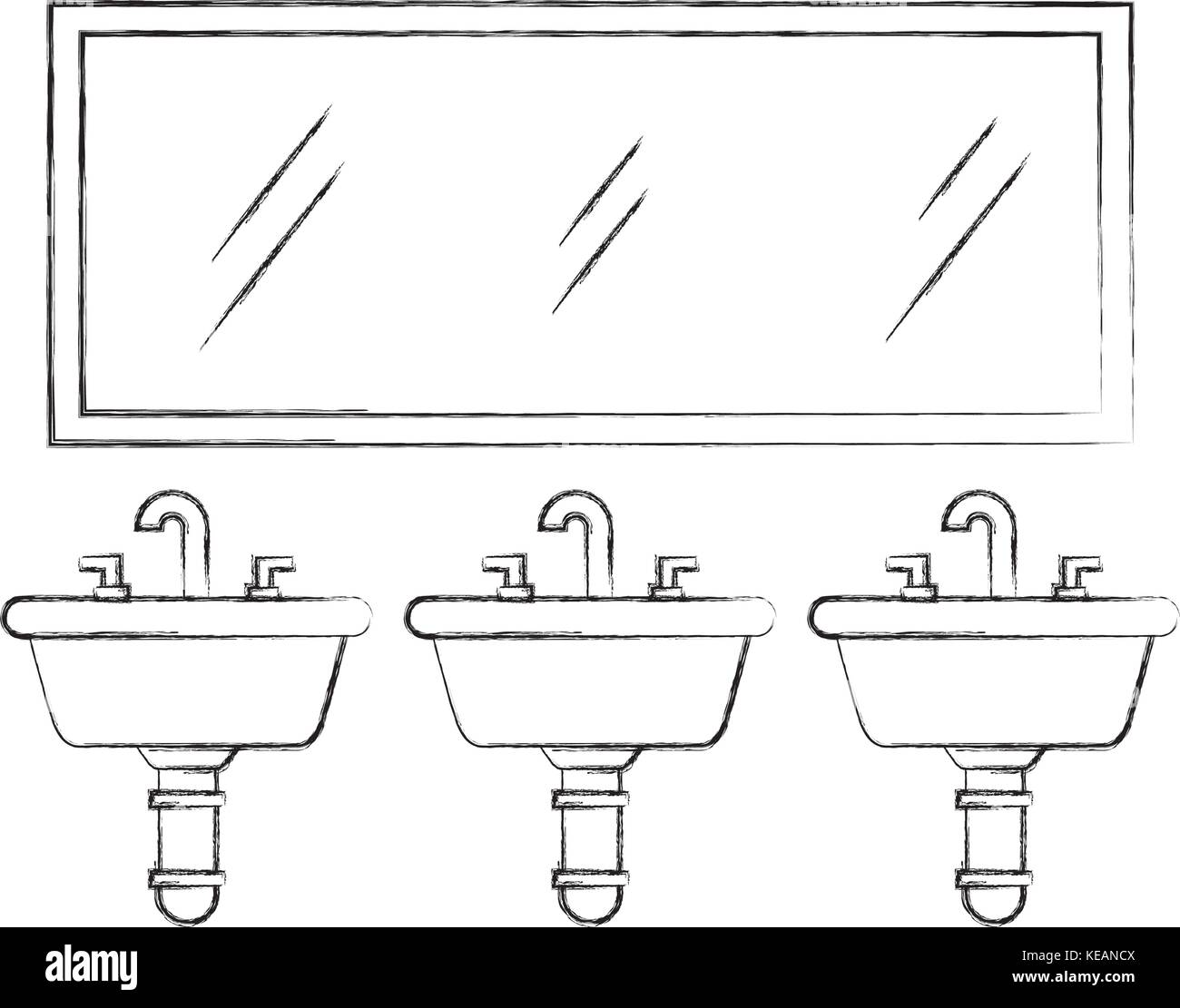 three sink mirror for toilet bathroom equipment Stock Vector Image ...