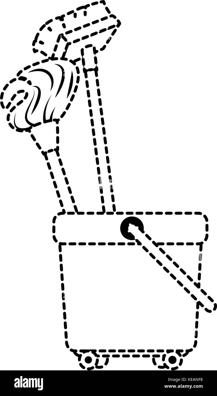 toilet trolley with broom and mop vector illustration design Stock