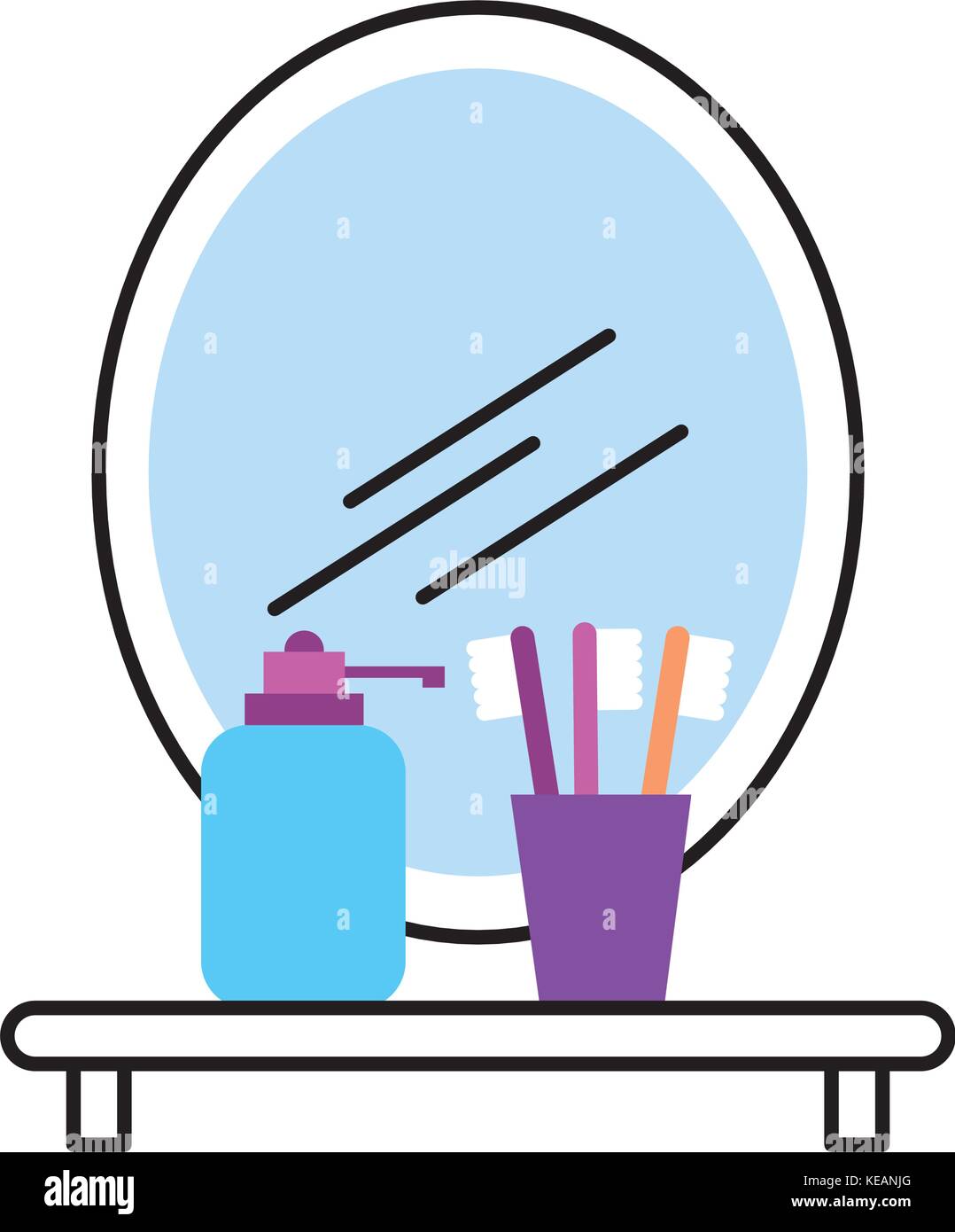 bathroom mirror and shelf with toothbrush soap Stock Vector Image & Art ...