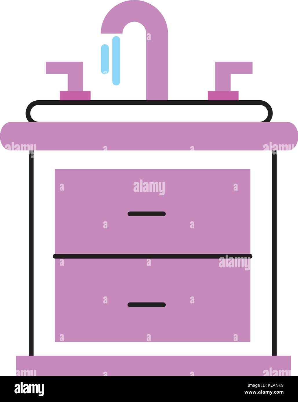 bathroom interior with sink vanity cabinet furniture Stock Vector Image ...