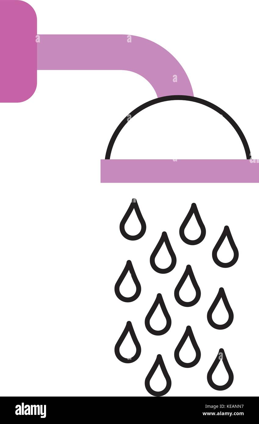 shower head in bathroom with water drops flowing Stock Vector Image ...