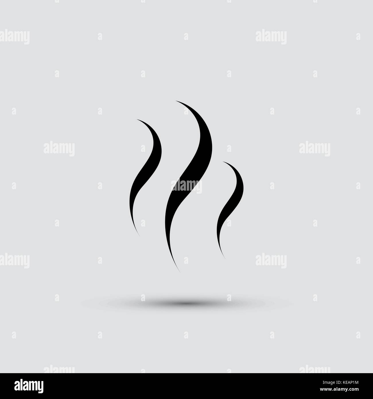 black smoke icon on white background close-up Stock Vector
