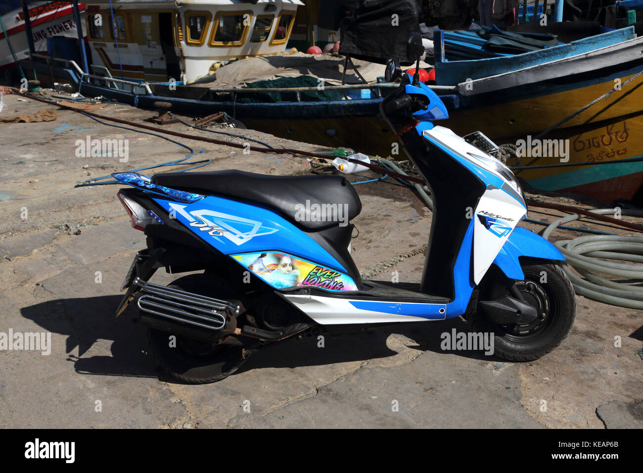 Mirissa Fishery Harbour Southern Province Sri Lanka Motor Scooter Stock Photo Alamy