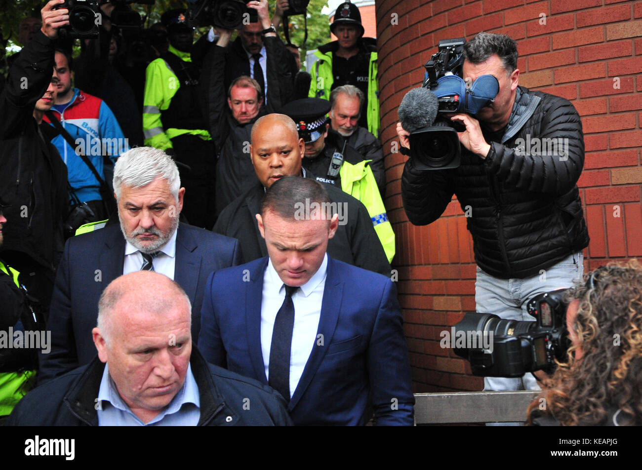 Wayne Rooney appears at Stockport Magistrates Court  Featuring: Wayne Rooney, Damien Hall aka Big Ginge Where: Liverpool, United Kingdom When: 18 Sep 2017 Credit: WENN.com Stock Photo