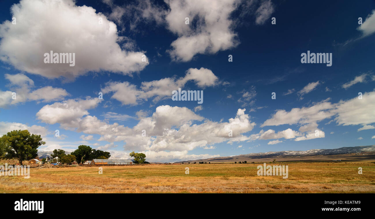 Panoramic American Rural Farmland Countryside Landscape With Blue ...