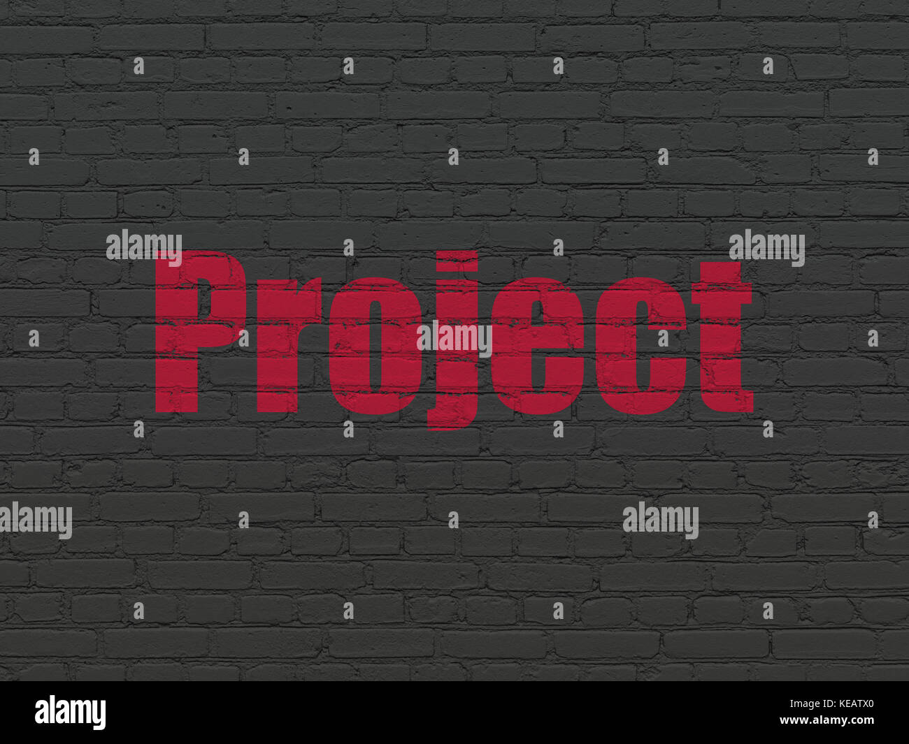 Business concept: Project on wall background Stock Photo - Alamy