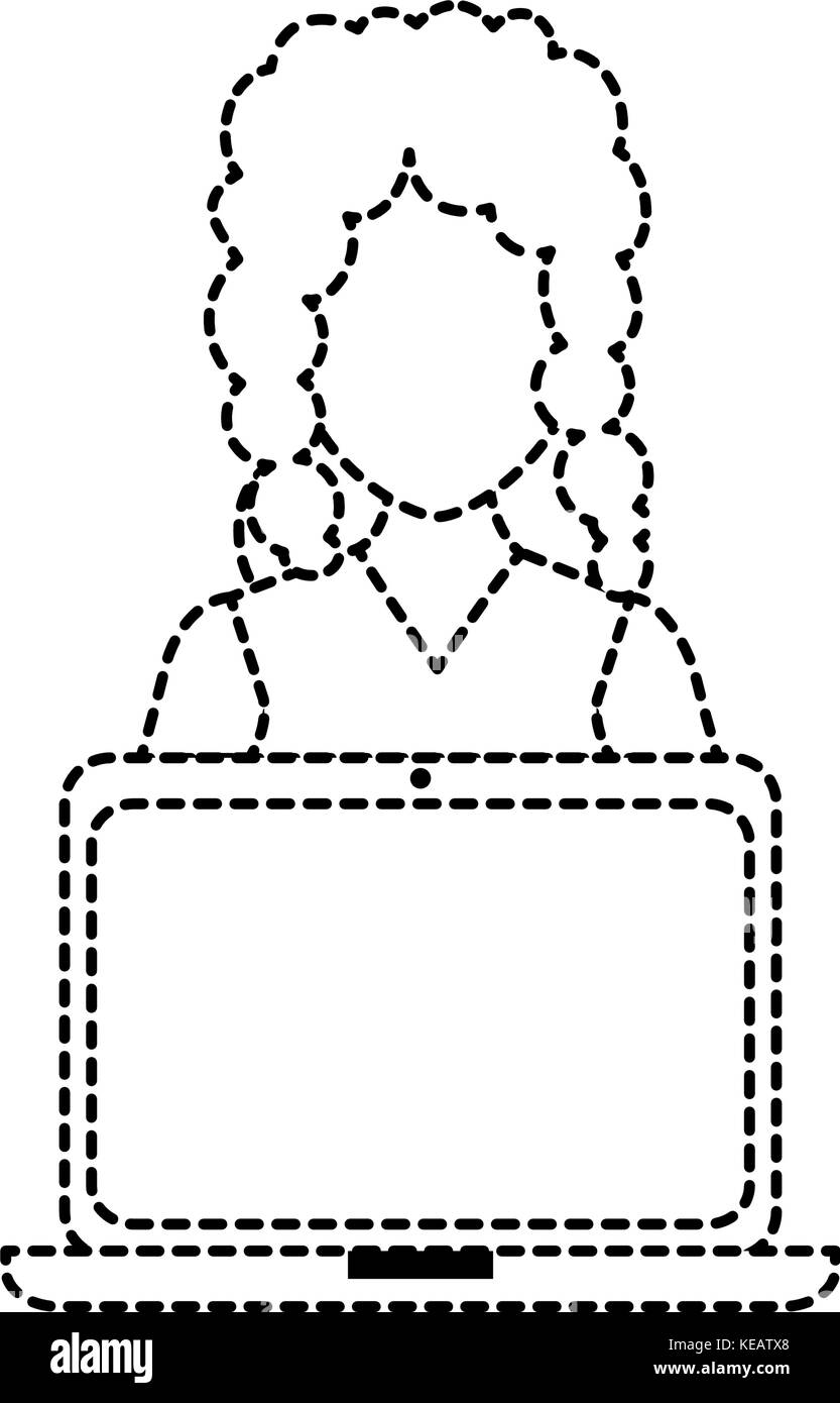 woman with laptop avatar vector illustration design Stock Vector Image ...