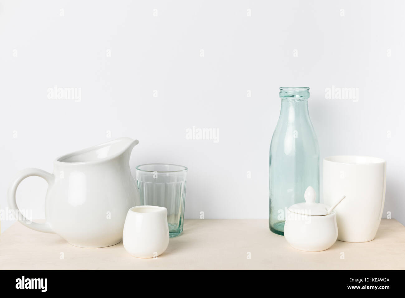 empty glass and ceramic utensils Stock Photo Alamy