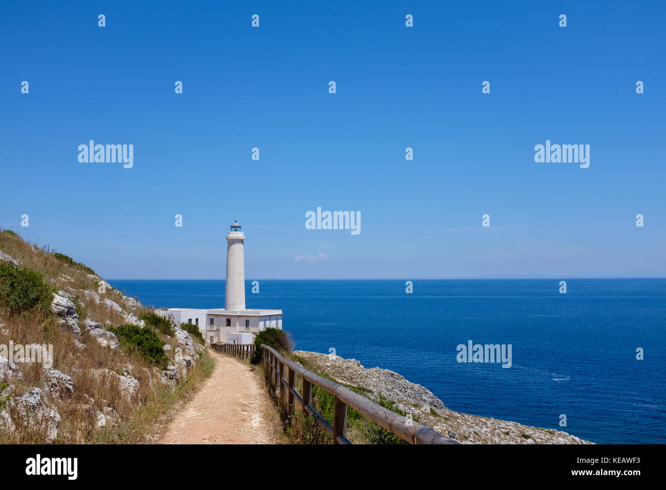 Easternmost Italian lighthouse in a summer day near Otranto Stock Photo ...