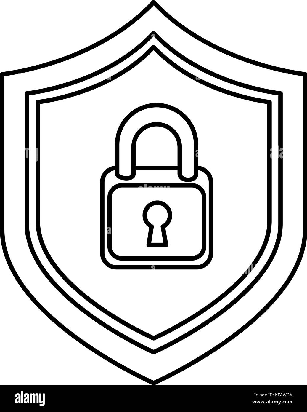 shield with safe padlock isolated icon vector illustration design Stock ...