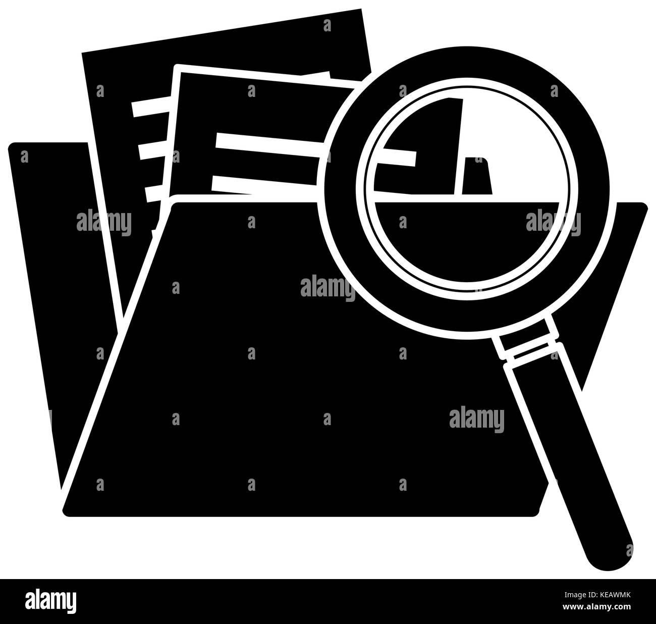 folder document with magnifying glass vector illustration design Stock ...
