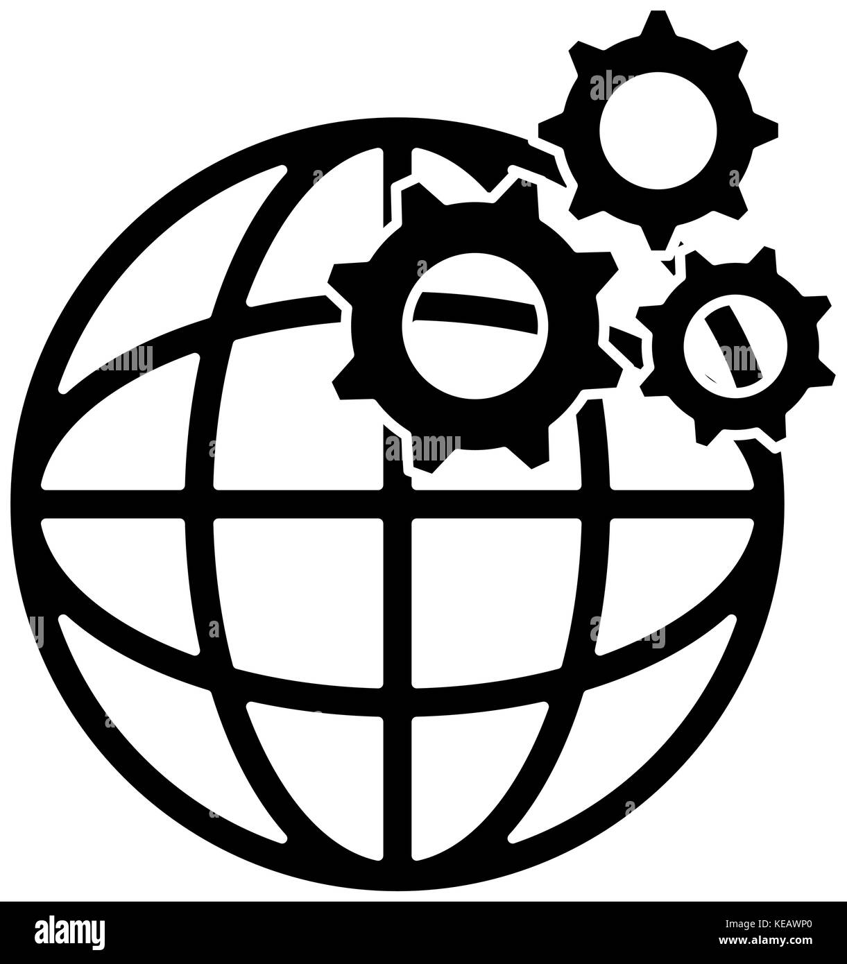 planet sphere with gears vector illustration design Stock Vector Image ...