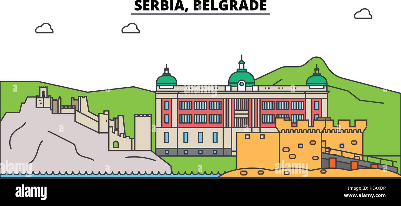 Serbia, Belgrade. City skyline, architecture, buildings, streets ...
