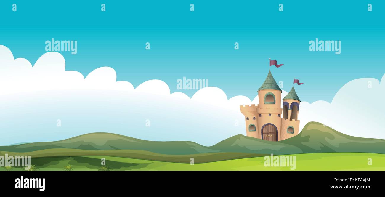 Illustration of a castle and the land Stock Vector Image & Art - Alamy
