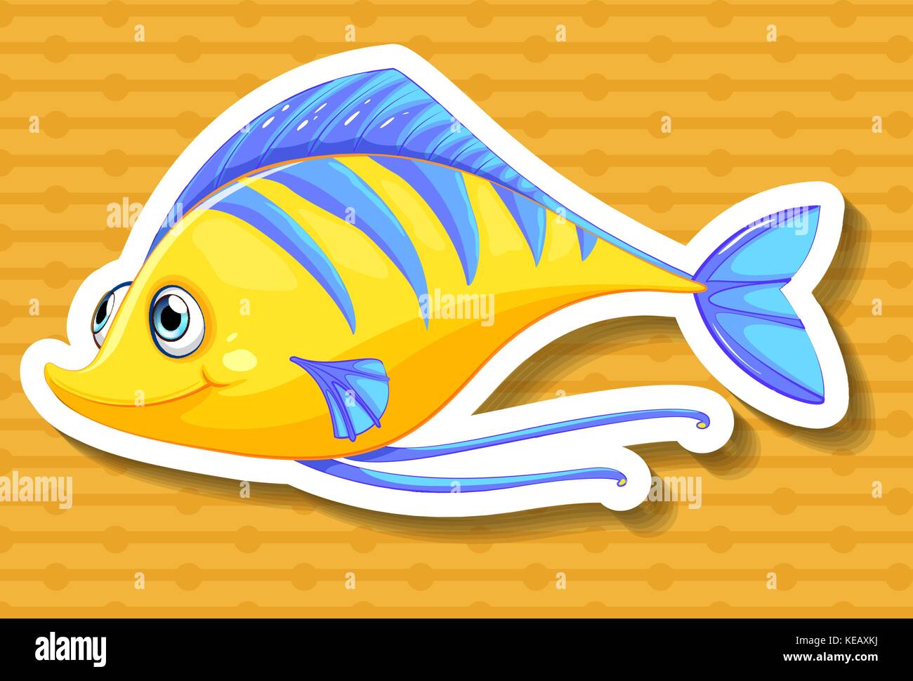 Closeup yellow fish with yellow background Stock Vector Image & Art - Alamy