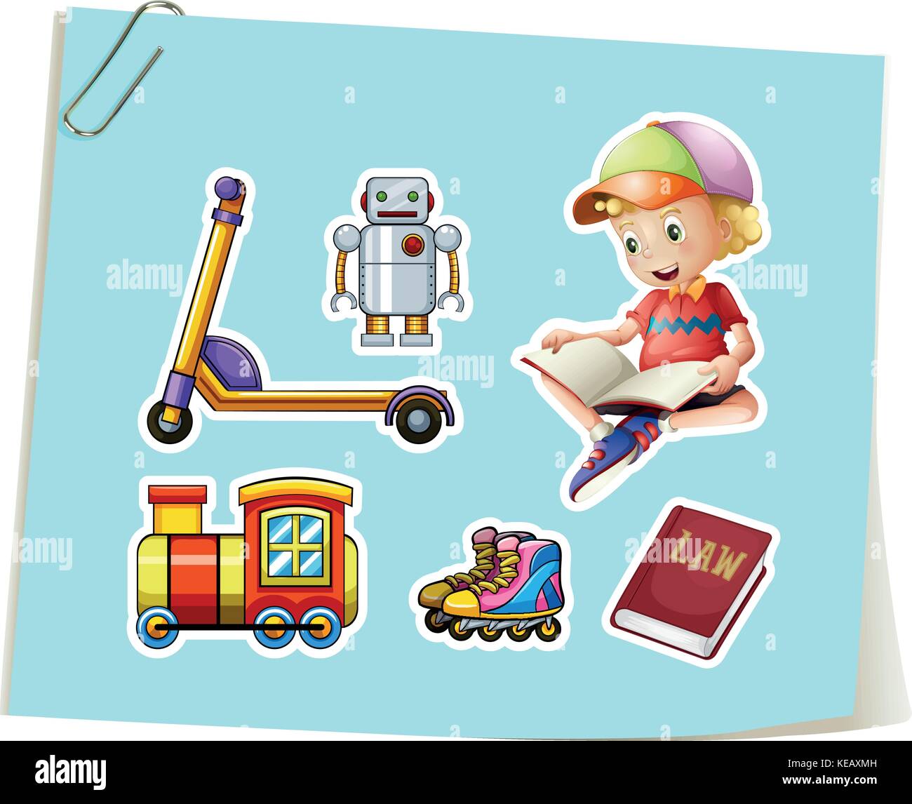 Boy and different kind of toys Stock Vector Image & Art Alamy