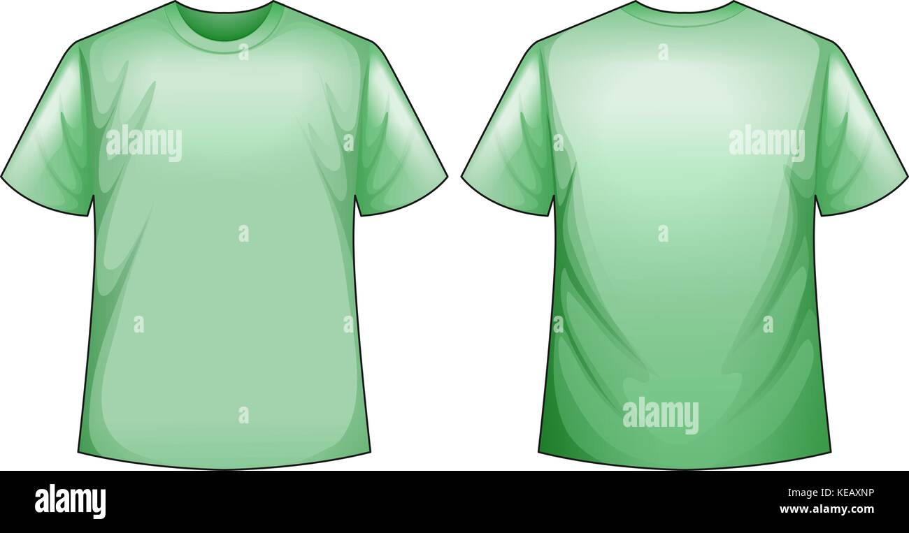 Green t-shirt with front and back view Stock Vector Image & Art - Alamy