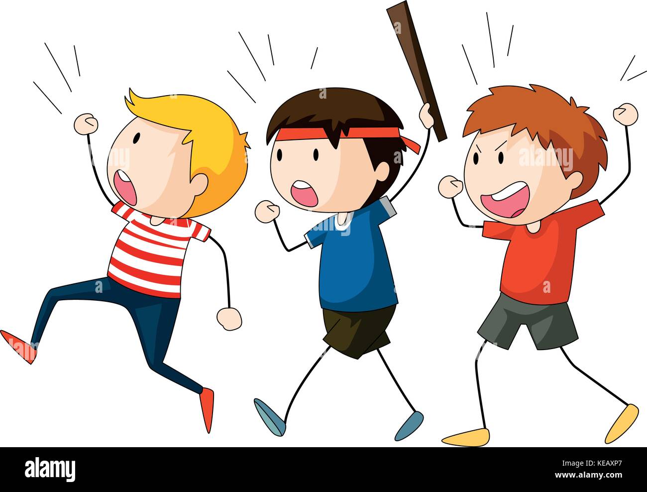 People shouting and yelling at the protest Stock Vector