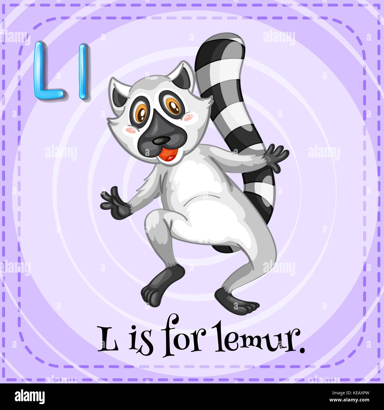 Flashcard letter L is for lemur Stock Vector Image & Art Alamy