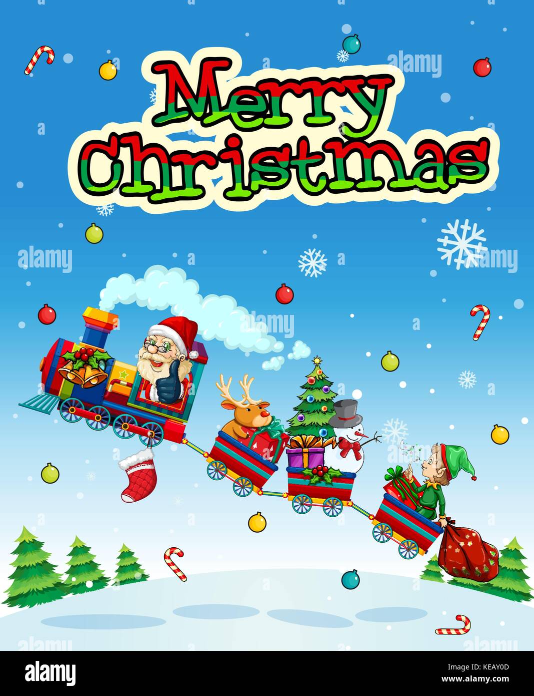 Santa On Locomotive Ornament