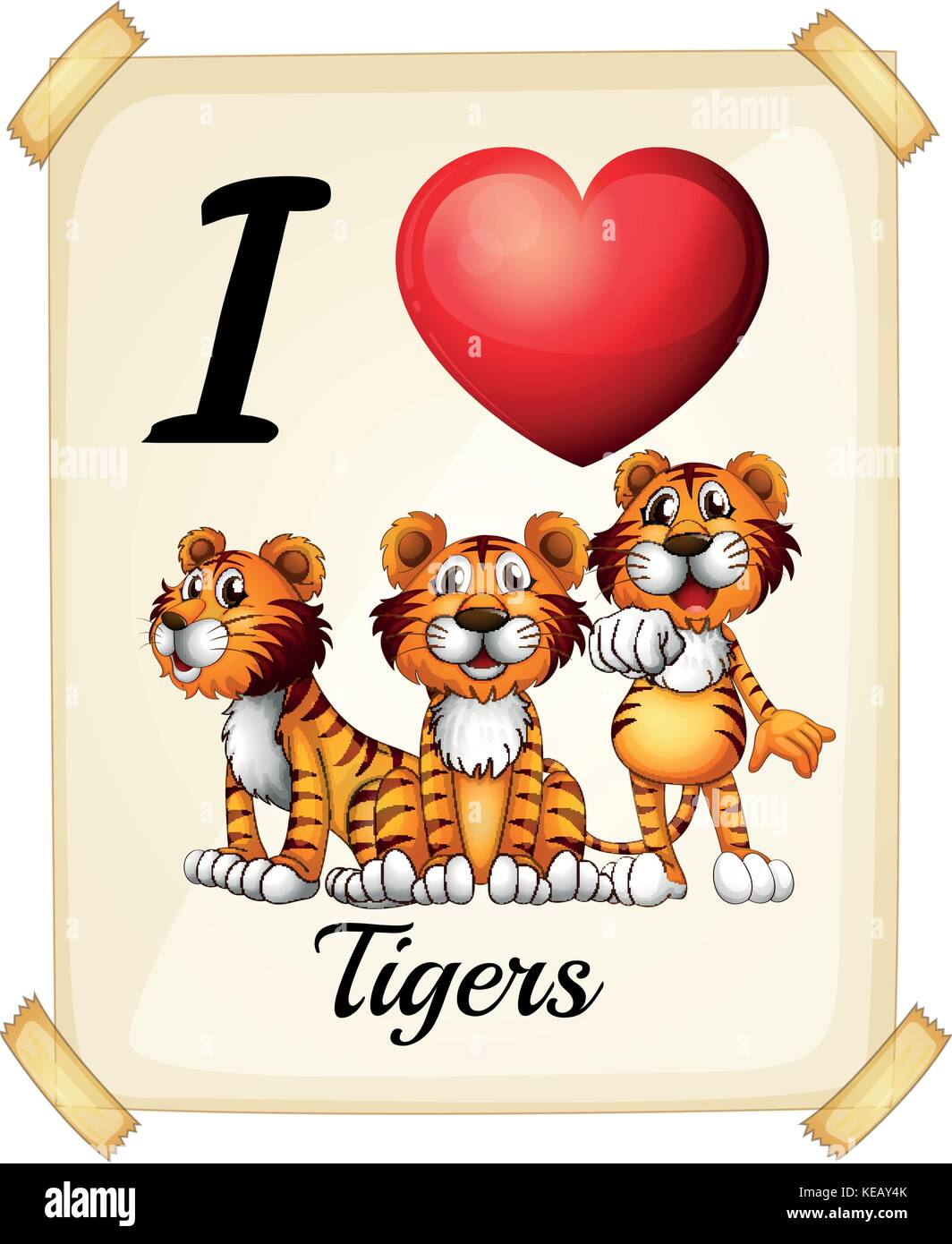 I love tigers sign posted on the wall Stock Vector Image & Art Alamy