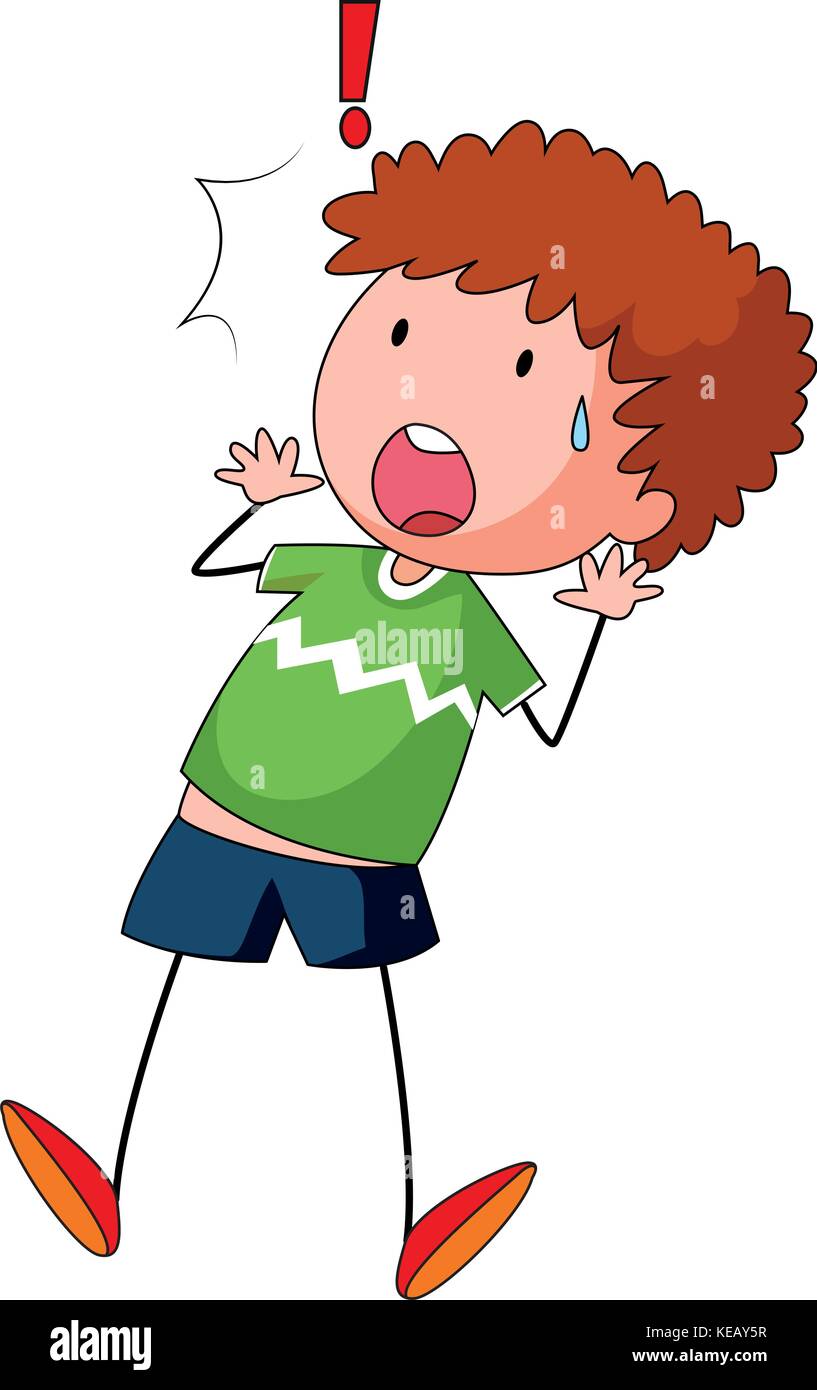 Boy In Green Shirt Feeling Surprised Stock Vector Image & Art - Alamy