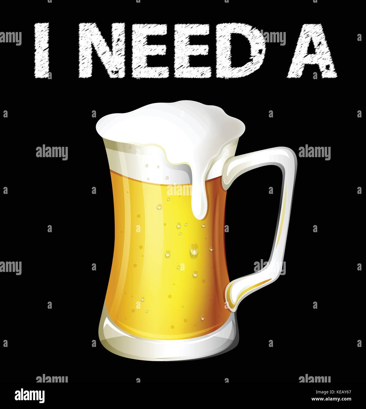 Single jar of cold beer on black background Stock Vector Image & Art