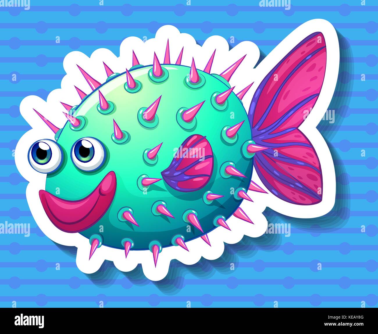 Happy fish with thorns on its body Stock Vector Image & Art - Alamy