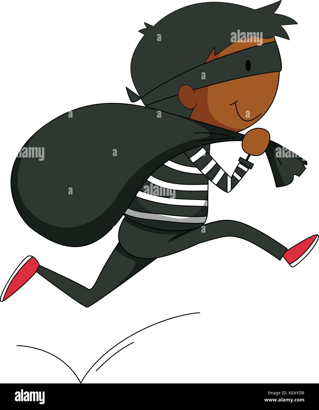 Closeup robber running away with a black bag Stock Vector Image & Art