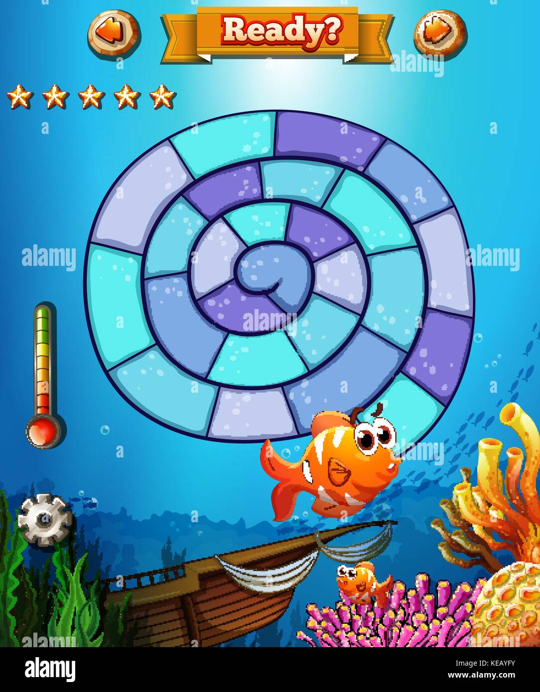 Boardgame template with ocean view background Stock Vector Image & Art ...