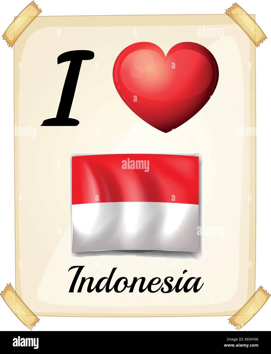 I love Indonesia sign Stock Vector