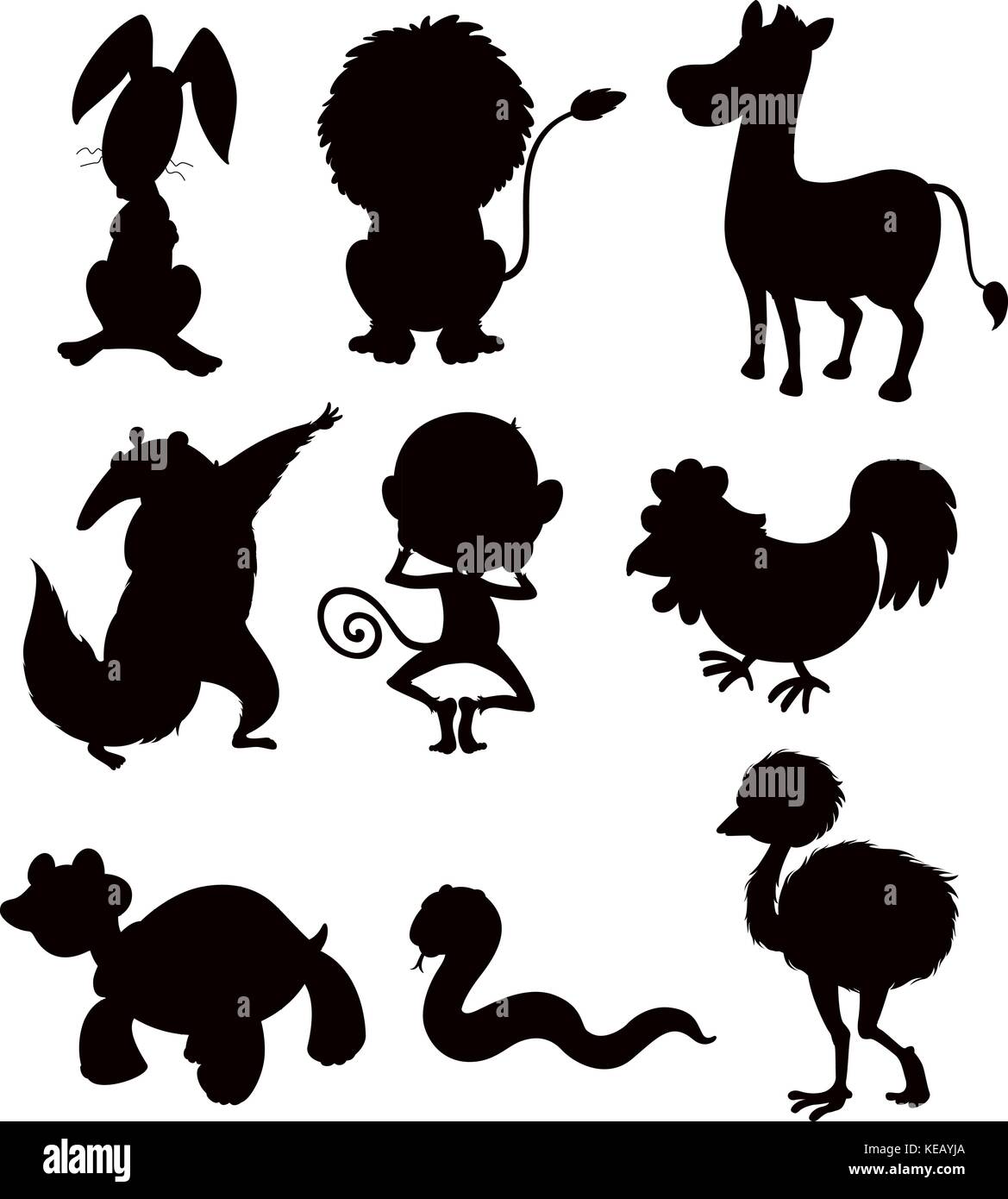 Wild animals sketches in black and white Stock Vector Image & Art - Alamy