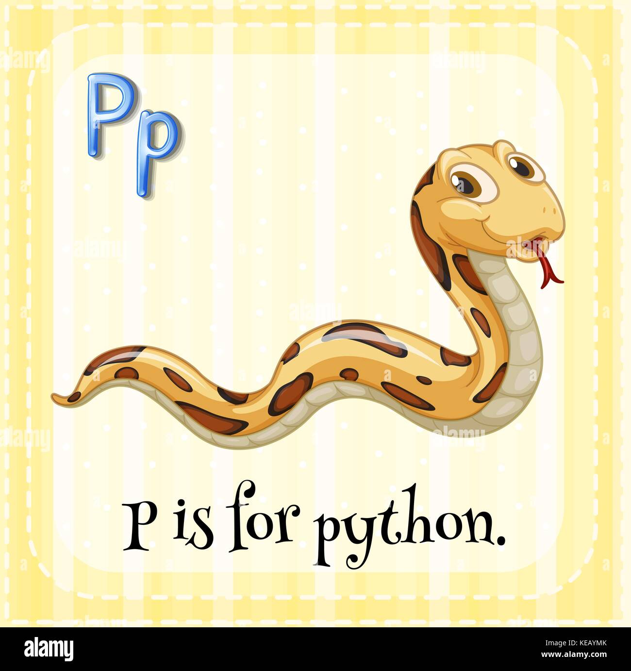 Flashcard letter P is for python Stock Vector Image & Art - Alamy