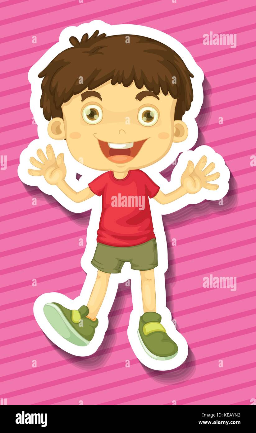 Happy boy smiling on pink background Stock Vector Image & Art - Alamy