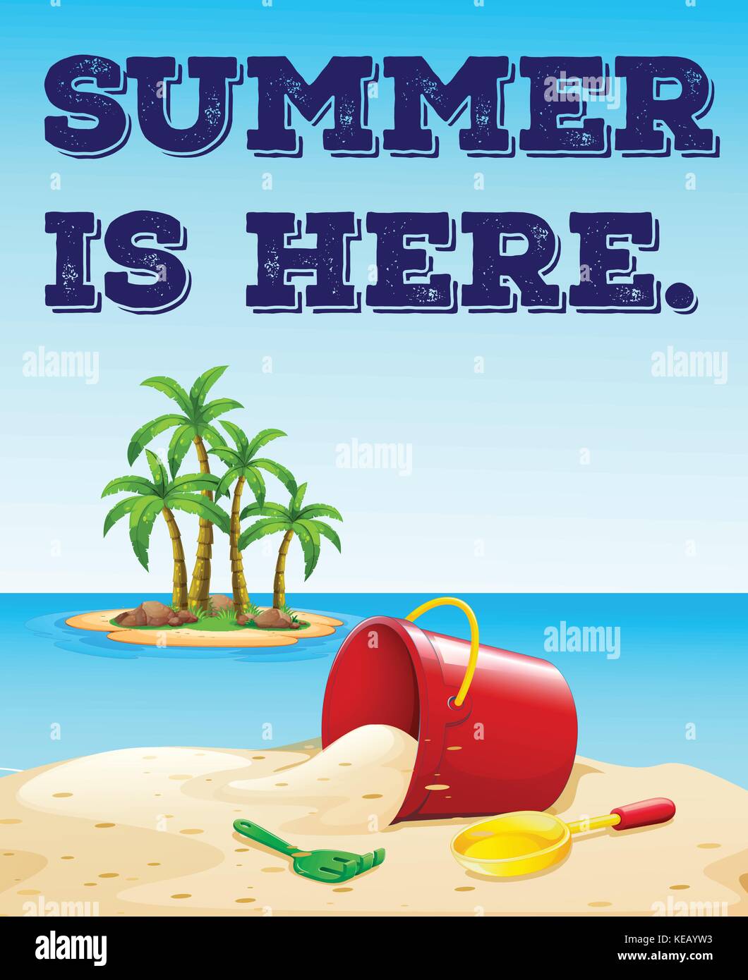 Summer holiday with beach and island Stock Vector Image & Art - Alamy