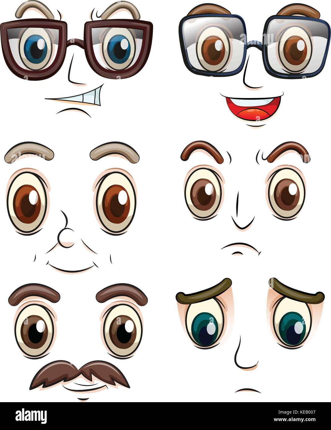 Illustration of facial expressions Stock Vector Image & Art - Alamy