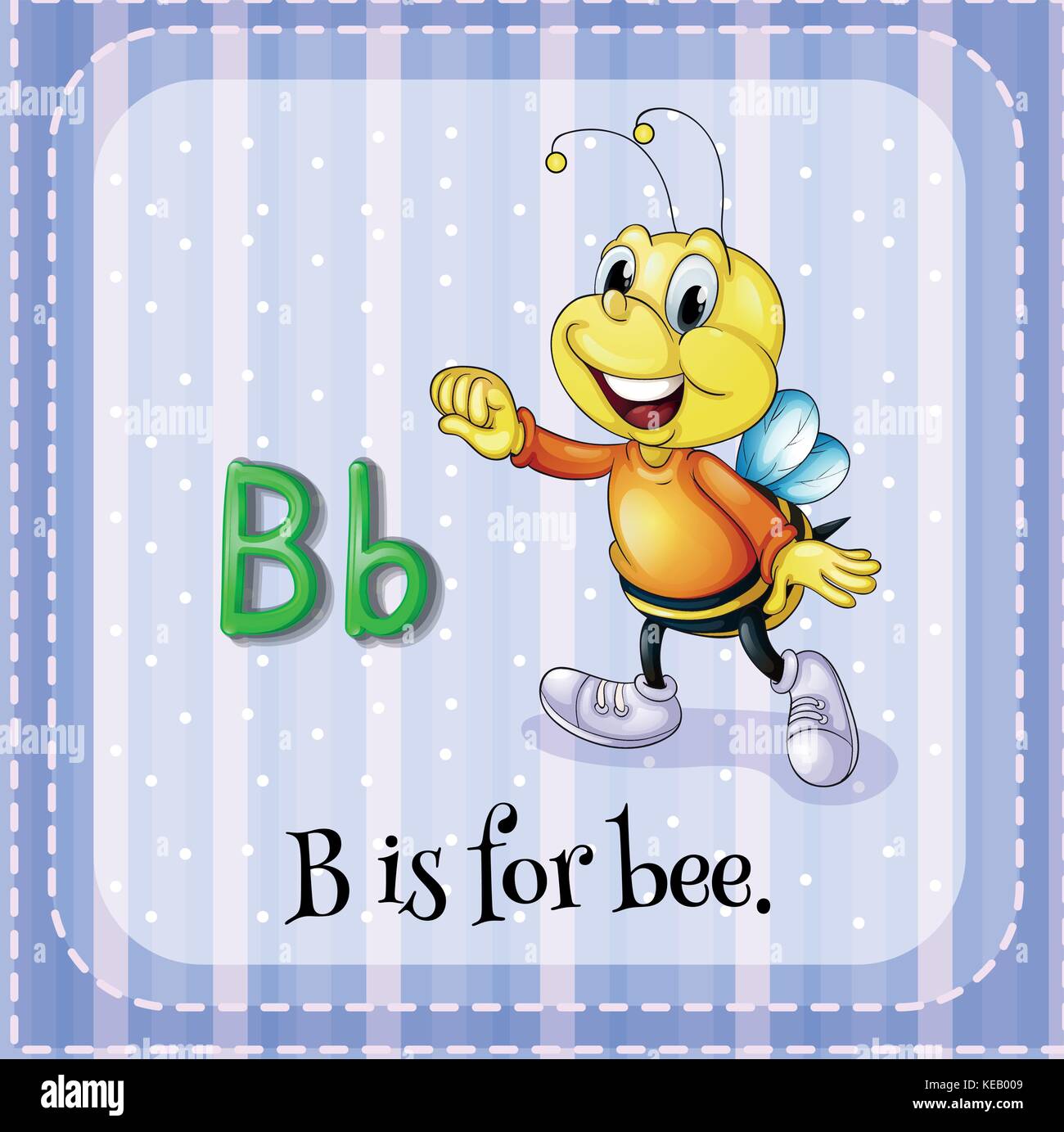Flash card letter B is for bee Stock Vector Image & Art - Alamy