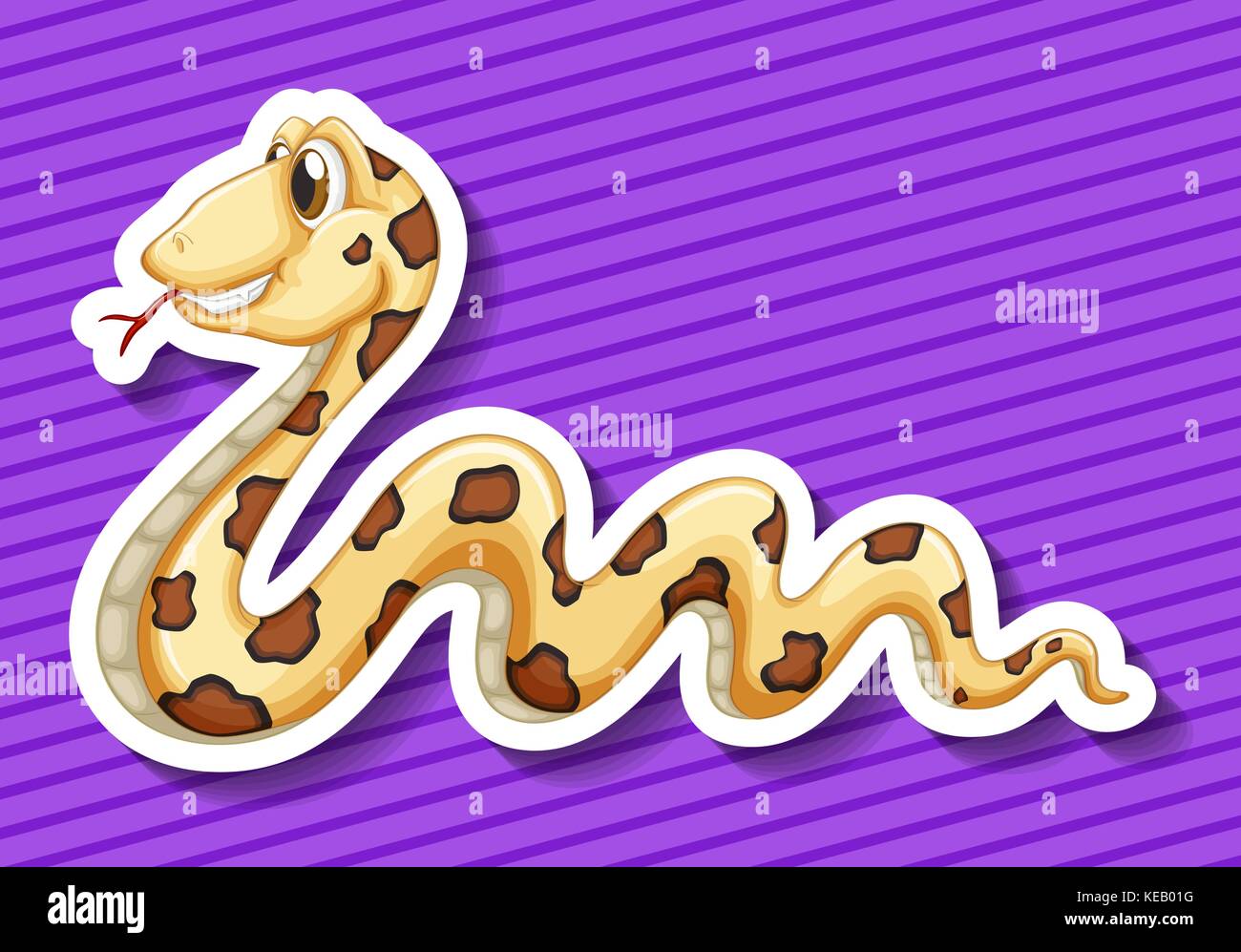Closeup snake with purple background Stock Vector
