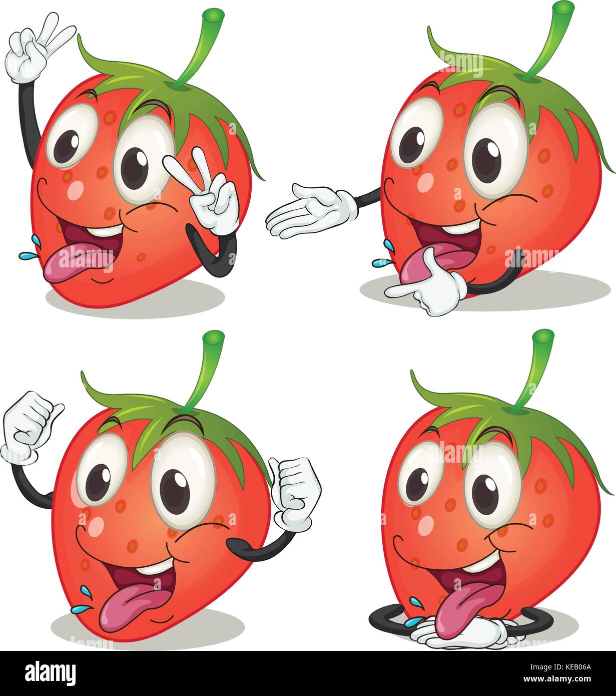 Illustration of strawberry with facial expression Stock Vector Image ...