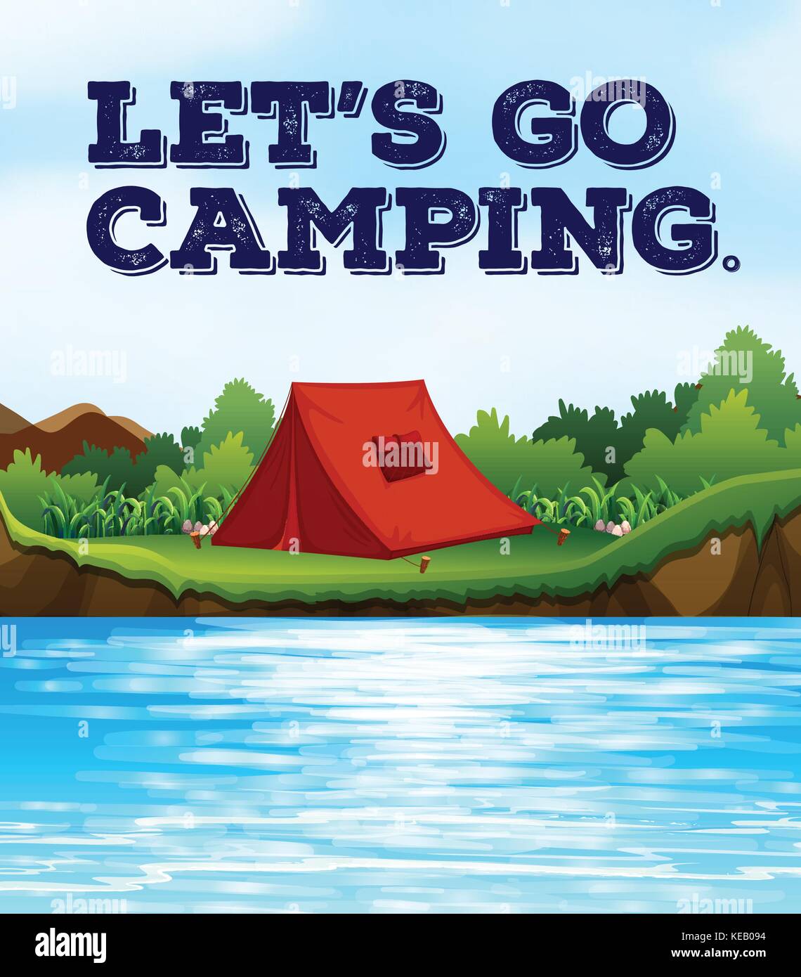 Camping tent by the river Stock Vector Image & Art - Alamy