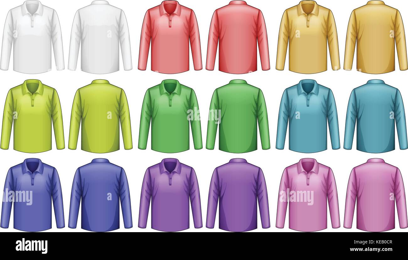Different colors of long sleeves shirt Stock Vector Image & Art Alamy